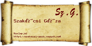 Szakácsi Géza névjegykártya